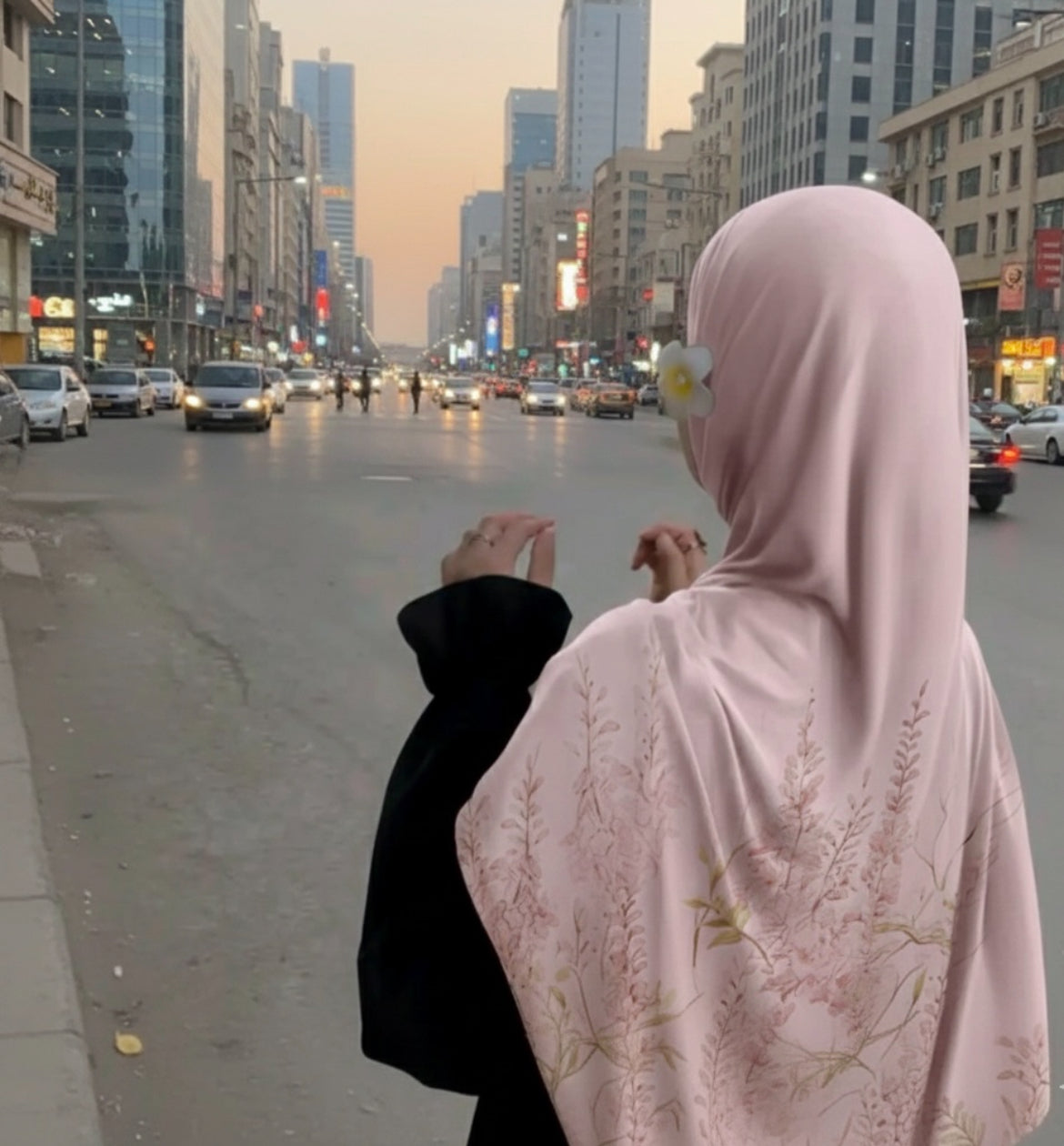 Light Pink Floral Hijab
