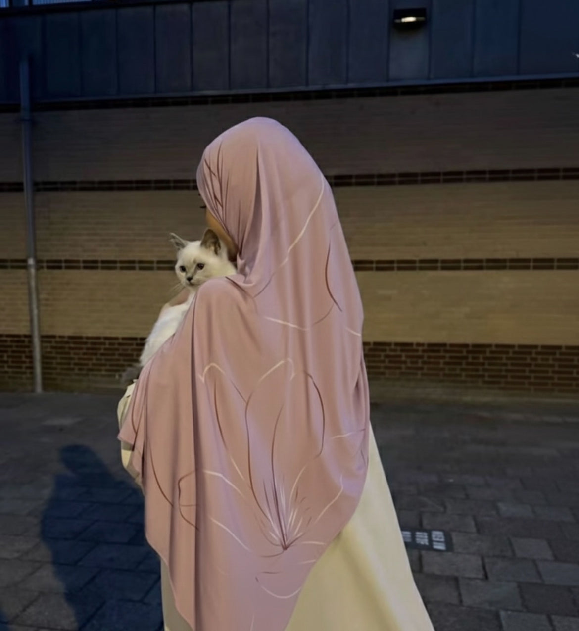 Pink Printed Jersey Hijab