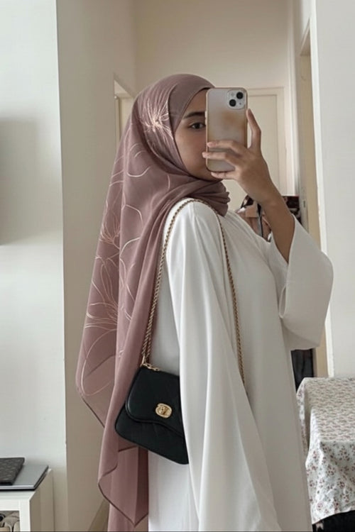 Pink Printed Jersey Hijab