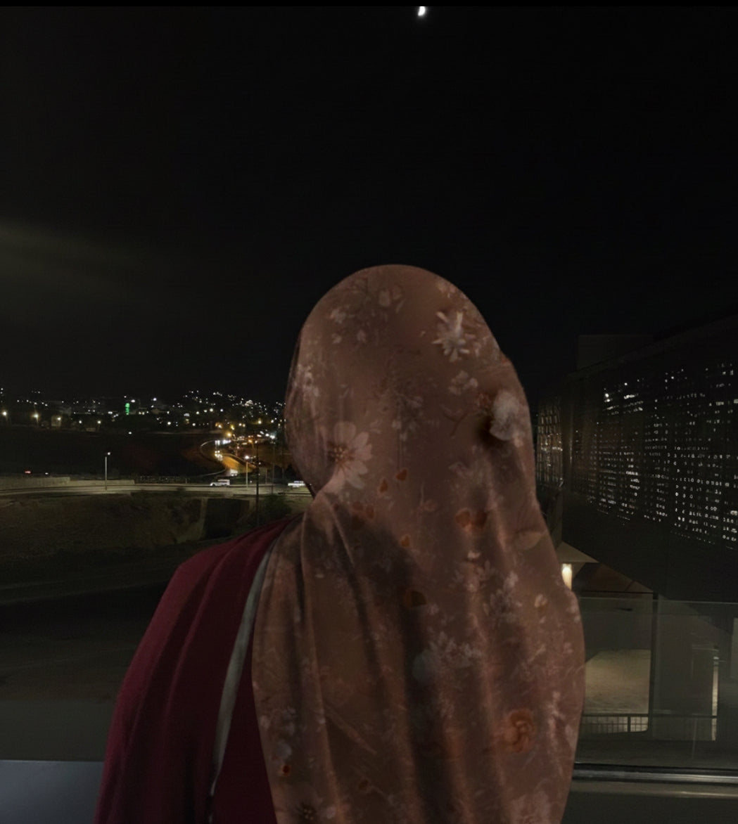 Mauve dusty rose printed jersey hijab