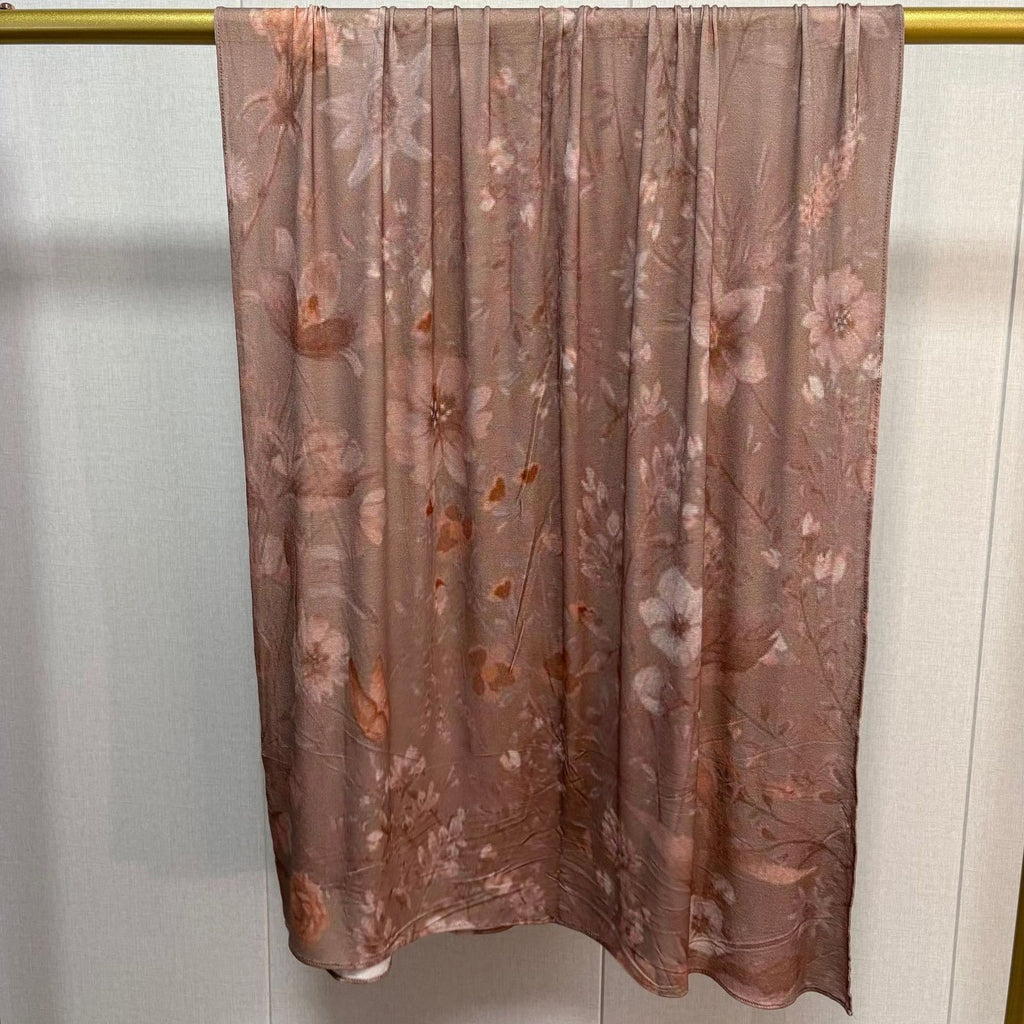 Mauve Dusty Rose Printed Jersey Hijab